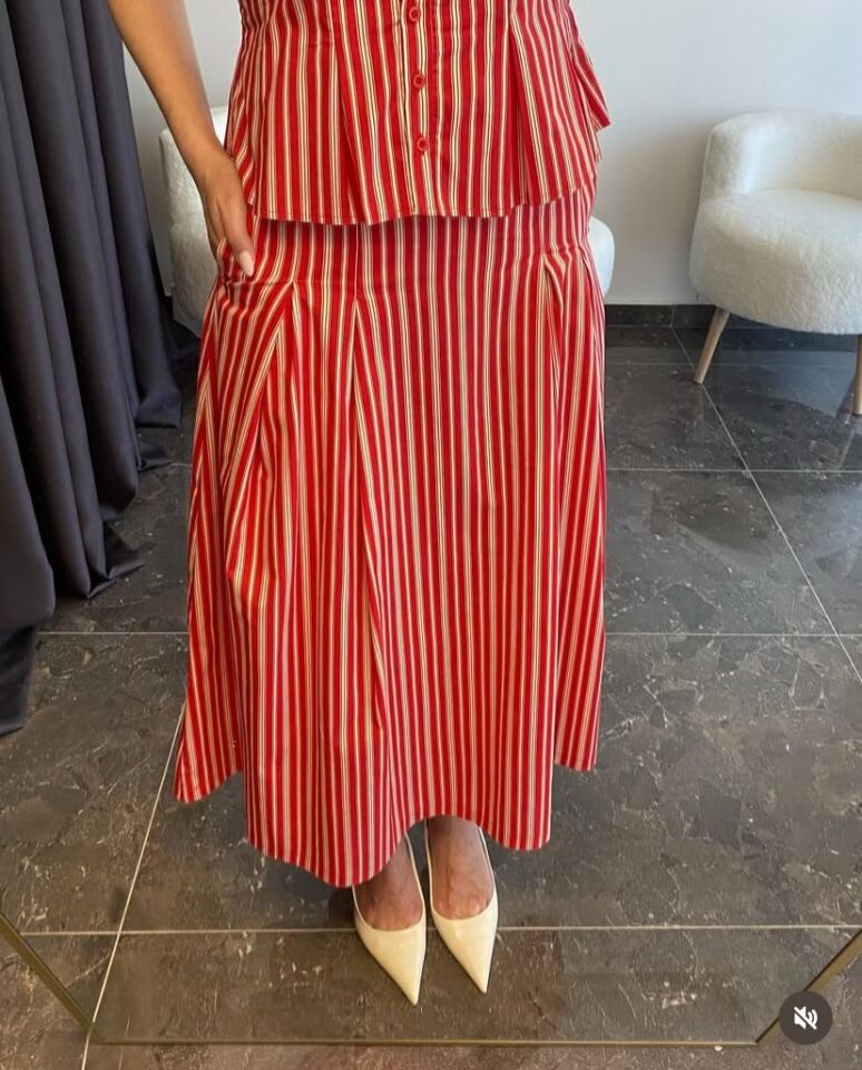 ÇİZGİLİ PAMUK KUMAŞ ETEK