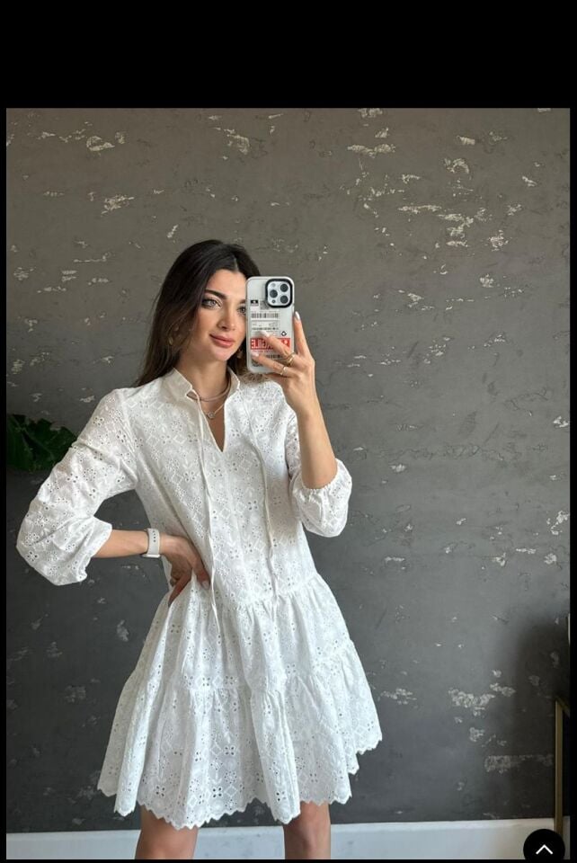 BEYAZ FİSTOLU ELBİSE