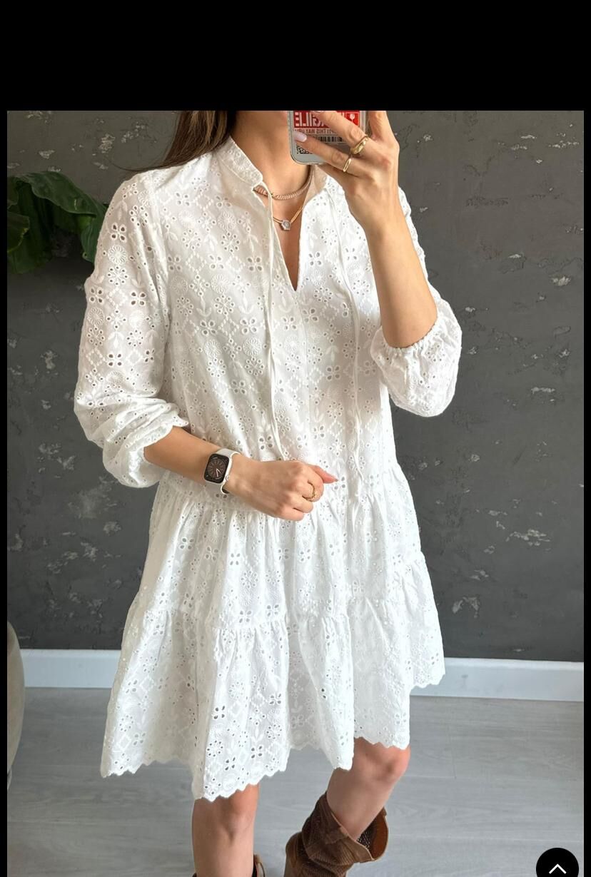 BEYAZ FİSTOLU ELBİSE