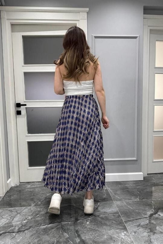 UZUN DESENLİ BEL LASTİK KRAŞ SATEN ETEK