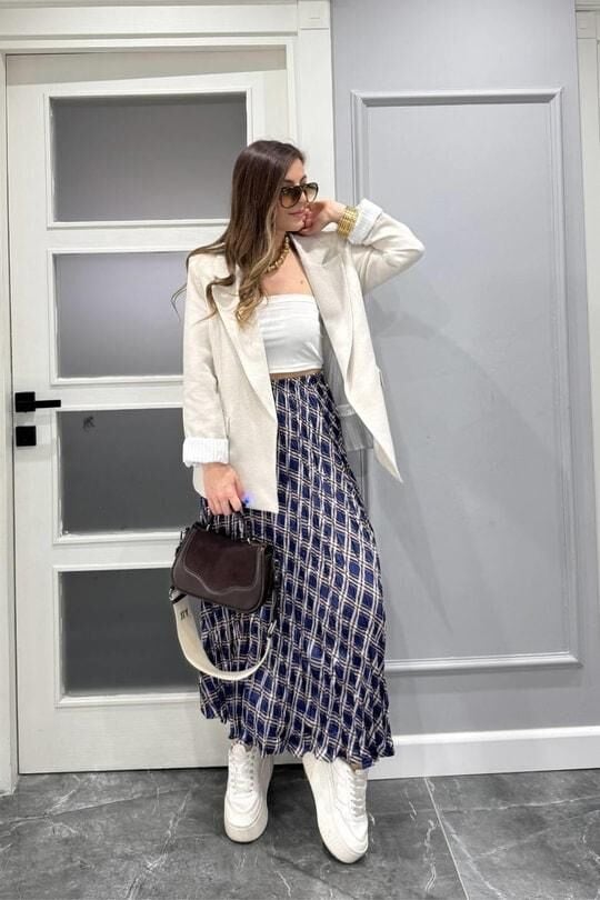 UZUN DESENLİ BEL LASTİK KRAŞ SATEN ETEK