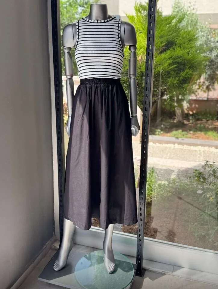 ETEK GÖRÜNÜMLÜ ÜST ÇİZGİLİ ELBİSE